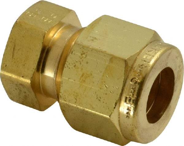 Parker - 3/8" OD, Brass End Cap - 2,300 Max Working psi, 11/16" Hex, Comp Ends - Americas Industrial Supply
