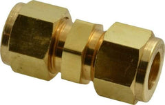 Parker - 1/2" OD, Brass Union - 2,200 Max Working psi, 13/16" Hex, Comp x Comp Ends - Americas Industrial Supply