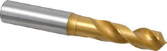 OSG - 14.00048mm 120° Spiral Flute Vanadium High Speed Steel Screw Machine Drill Bit - TiN Finish, Right Hand Cut, 54mm Flute Length, 114mm OAL, Faceted Point, Straight Shank - Americas Industrial Supply