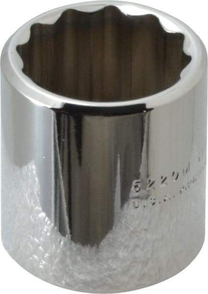 Proto - 3/8" Drive, Standard Hand Socket - 12 Points, 1-3/16" OAL, Chrome Finish - Americas Industrial Supply