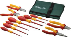 Wiha - 11 Piece Insulated Hand Tool Set - Comes in Canvas Pouch - Americas Industrial Supply