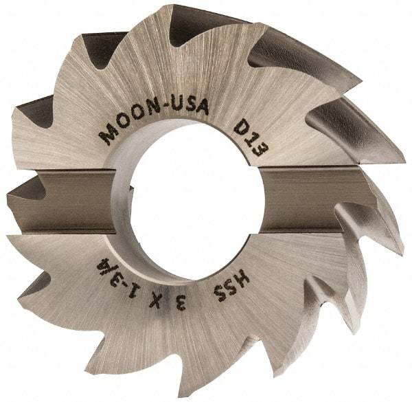 Made in USA - 3" Diam, 1-1/4" Arbor Hole Diam, 1-3/4" Length of Cut, 12 Flute, High Speed Steel, Finisher Shell End Mill - Right Hand Cut, Right Hand Spiral Flute, Uncoated - Americas Industrial Supply