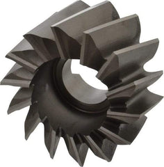 Made in USA - 4" Diam, 1-1/2" Arbor Hole Diam, 2-1/4" Length of Cut, 14 Flute, High Speed Steel, Finisher Shell End Mill - Right Hand Cut, Right Hand Spiral Flute, Uncoated - Americas Industrial Supply