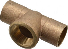 NIBCO - 1" Cast Copper Pipe Tee - C x C x F, Pressure Fitting - Americas Industrial Supply