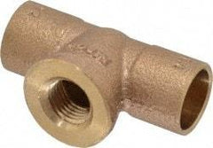 NIBCO - 1/2 x 1/2 x 1/4" Cast Copper Pipe Tee - C x C x F, Pressure Fitting - Americas Industrial Supply