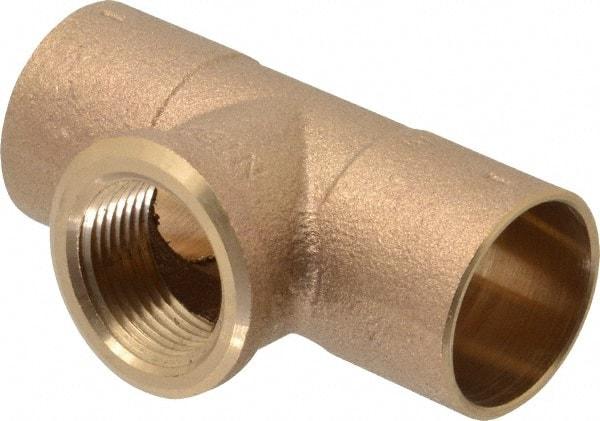 NIBCO - 1 x 1 x 3/4" Cast Copper Pipe Tee - C x C x F, Pressure Fitting - Americas Industrial Supply
