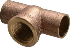 NIBCO - 3/4" Cast Copper Pipe Tee - C x C x F, Pressure Fitting - Americas Industrial Supply