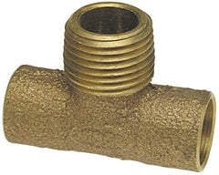 NIBCO - 1/2" Cast Copper Pipe Tee - C x C x M, Pressure Fitting - Americas Industrial Supply