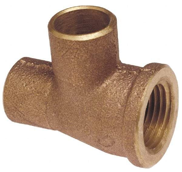 NIBCO - 1-1/2" Cast Copper Pipe Tee - C x F x C, Pressure Fitting - Americas Industrial Supply