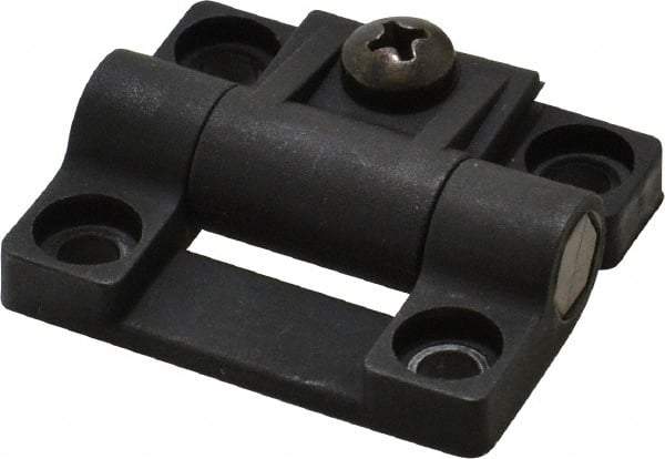 80/20 Inc. - 1.69" Long x 1.44" Wide x 1/2" Thick, Adjustable Hinge - Black Acetal - Americas Industrial Supply