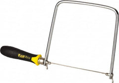 Stanley - 6-1/2" Steel Blade Coping Saw - ABS, TPR Handle, Ergonomic, 13-1/4" OAL, 6-3/4" Throat Depth - Americas Industrial Supply