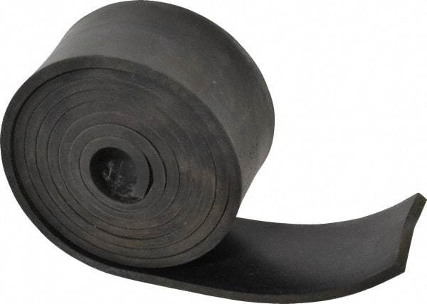 Made in USA - 3/16" Thick x 2" Wide x 60" Long, Buna-N Rubber Strip - Stock Length, 70 Shore A Durometer, 800 to 1,000 psi Tensile Strength, -20 to 170°F, Black - Americas Industrial Supply