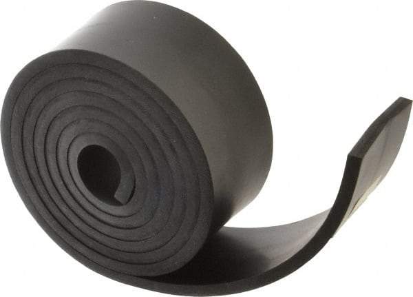 Made in USA - 1/4" Thick x 2" Wide x 60" Long, Buna-N Rubber Strip - Stock Length, 70 Shore A Durometer, 800 to 1,000 psi Tensile Strength, -20 to 170°F, Black - Americas Industrial Supply