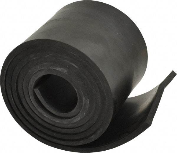 Made in USA - 1/4" Thick x 4" Wide x 60" Long, Buna-N Rubber Strip - Stock Length, 70 Shore A Durometer, 800 to 1,000 psi Tensile Strength, -20 to 170°F, Black - Americas Industrial Supply