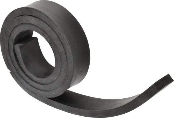 Made in USA - 1/2" Thick x 2" Wide x 60" Long, Buna-N Rubber Strip - Stock Length, 70 Shore A Durometer, 800 to 1,000 psi Tensile Strength, -20 to 170°F, Black - Americas Industrial Supply