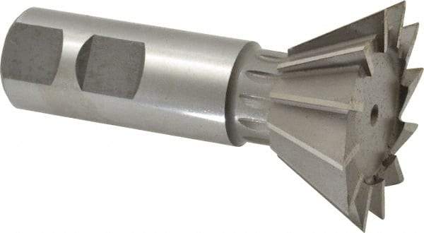 Made in USA - 1-7/8" Diam x 13/16" Width of Cut, 60° Included Angle, Cobalt Dovetail Cutter - 7/8" Shank Diam, 3-1/4" Overall Length, Weldon Flat, Uncoated - Americas Industrial Supply