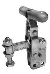 Lapeer - 200 Lb Holding Capacity, Vertical Handle, Manual Hold Down Toggle Clamp - 64° Handle Movement, 110° Bar Opening, Solid Bar, Straight Base, Carbon Steel - Americas Industrial Supply