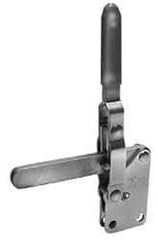 Lapeer - 700 Lb Holding Capacity, Vertical Handle, Manual Hold Down Toggle Clamp - 57° Handle Movement, 106° Bar Opening, Solid Bar, Straight Base, Carbon Steel - Americas Industrial Supply