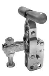 Lapeer - 200 Lb Holding Capacity, Vertical Handle, Manual Hold Down Toggle Clamp - 64° Handle Movement, 110° Bar Opening, U-Bar, Straight Base, Carbon Steel - Americas Industrial Supply