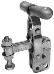 Lapeer - 200 Lb Holding Capacity, Vertical Handle, Manual Hold Down Toggle Clamp - 64° Handle Movement, 110° Bar Opening, Solid Bar, Straight Base, Carbon Steel - Americas Industrial Supply