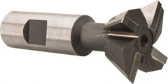 Made in USA - 1-1/2" Diam x 5/8" Width of Cut, 60° Included Angle, Carbide-Tipped Dovetail Cutter - 3/4" Shank Diam, 3-1/4" Overall Length, 0.02" Corner Radius, Weldon Flat, Uncoated - Americas Industrial Supply