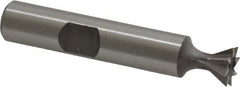 Made in USA - 3/8" Diam x 3/16" Width of Cut, 60° Included Angle, High Speed Steel Dovetail Cutter - 3/8" Shank Diam, 2-1/8" Overall Length, Weldon Flat, Uncoated - Americas Industrial Supply