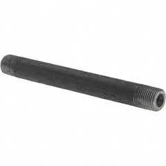 Made in USA - Schedule 80, 1/8" Diam x 3-1/2" Long Black Pipe Nipple - Threaded - Americas Industrial Supply