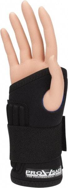 PRO-SAFE - Size M, Neoprene, Left or Right Hand Wrist Support - 1 Strap, 6-1/8 to 6-7/8 Inch Wrist, Thumb Loop, Black - Americas Industrial Supply