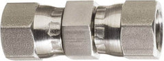 Made in USA - 1" Tube OD, 37° Stainless Steel Flared Tube Swivel Nut Union - 1-5/16-12 Female Flare x Female Flare Ends - Americas Industrial Supply
