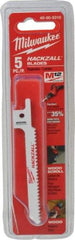 Milwaukee Tool - 3-1/2" Long x 5/16" Thick, Bi-Metal Reciprocating Saw Blade - Scroll Profile, 10 TPI, Toothed Edge, Universal Shank - Americas Industrial Supply