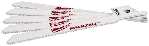 Milwaukee Tool - 3-1/2" Long x 5/16" Thick, Bi-Metal Reciprocating Saw Blade - Scroll Profile, 24 TPI, Toothed Edge, Universal Shank - Americas Industrial Supply