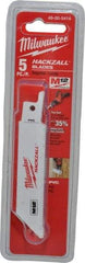 Milwaukee Tool - 4" Long x 3/4" Thick, Bi-Metal Reciprocating Saw Blade - Straight Profile, 14 TPI, Toothed Edge, Universal Shank - Americas Industrial Supply