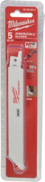 Milwaukee Tool - 6" Long x 3/4" Thick, Bi-Metal Reciprocating Saw Blade - Straight Profile, 14 TPI, Toothed Edge, Universal Shank - Americas Industrial Supply