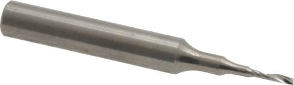 Onsrud - 1/16" Cutting Diam x 1/4" Length of Cut, 1 Flute, Upcut Spiral Router Bit - Uncoated, Right Hand Cut, Solid Carbide, 2" OAL x 1/4" Shank Diam, Single Edge, 21° Helix Angle - Americas Industrial Supply