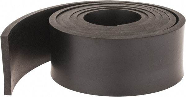 Made in USA - 1/4" Thick x 2" Wide x 60" Long, Neoprene Rubber Strip - Stock Length, 70 Shore A Durometer, 1,000 to 1,200 psi Tensile Strength, -40 to 212°F, Black - Americas Industrial Supply