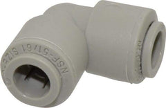 Parker - 3/8" Outside Diam, Acetal Push-to-Connect Tube Union Elbow - 300 Max psi, Tan - Americas Industrial Supply