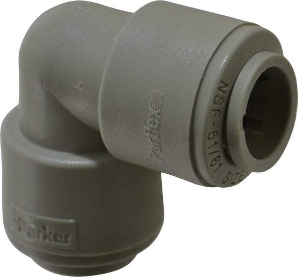 Parker - 1/2" Outside Diam, Acetal Push-to-Connect Tube Union Elbow - 250 Max psi, Tan - Americas Industrial Supply