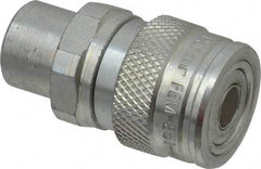 Parker - 1/4-18 NPSF Steel Hydraulic Hose Female Pipe Thread Coupler & No Lock Fitting - 4,568 psi - Americas Industrial Supply