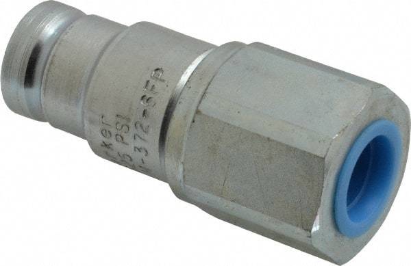Parker - 3/8-18 NPSF Steel Hydraulic Hose Female Pipe Thread Nipple - 3,625 psi - Americas Industrial Supply