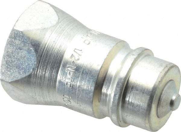 Parker - 1/2 NPTF Steel Hydraulic Hose Female Pipe Thread Nipple & Poppet - 3,000 psi - Americas Industrial Supply