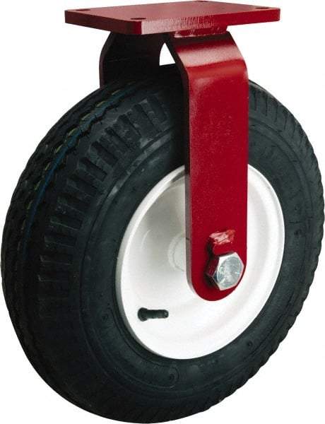 Hamilton - 16" Diam, Rubber Rigid Caster - 1,220 Lb Capacity, Top Plate Mount, 5-1/2" x 7-1/2" Plate, Tapered Roller Bearing - Americas Industrial Supply