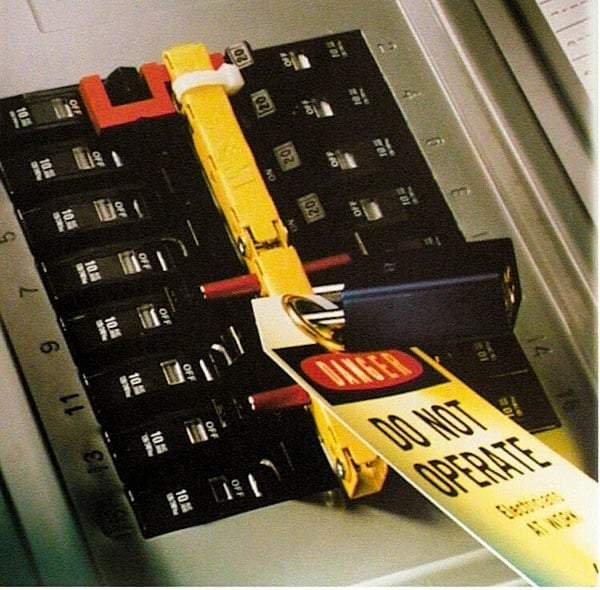 3M - 1-1/2 Wide, Circuit Breaker Panel Lockout Bar - 7 Padlocks, 14 Circuits - Americas Industrial Supply