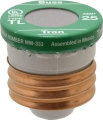 Cooper Bussmann - 125 VAC, 25 Amp, Time Delay Plug Fuse - 2.38" OAL, 10 (RMS Symmetrical) kA Rating, 2-1/4" Diam - Americas Industrial Supply