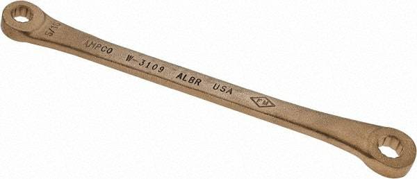 Ampco - 5/16" x 3/8" 12 Point Offset Box Wrench - Double End, 7-3/4" OAL, Aluminum Bronze - Americas Industrial Supply