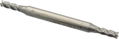 Made in USA - 1/8", 3/8" LOC, 3/16" Shank Diam, 2-1/4" OAL, 4 Flute, High Speed Steel Square End Mill - Double End, Uncoated - Americas Industrial Supply