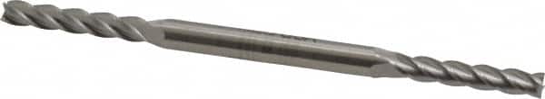 Made in USA - 5/32", 7/8" LOC, 3/16" Shank Diam, 3-1/4" OAL, 4 Flute, High Speed Steel Square End Mill - Double End, Uncoated - Americas Industrial Supply