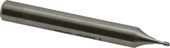 Made in USA - 0.04", 0.06" LOC, 3/16" Shank Diam, 1-1/2" OAL, 2 Flute, High Speed Steel Square End Mill - Single End, Uncoated, Centercutting - Americas Industrial Supply