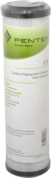 Pentair - 2-5/8" OD, 1µ, Carbon Impregnated Cellulose Pleated-Dual Purpose-Powder Activated Cartridge Filter - 9-3/4" Long, Reduces Tastes, Odors & Sediments - Americas Industrial Supply