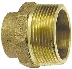 NIBCO - 1-1/4", Cast Copper Drain, Waste & Vent Pipe Trap Adapter - 1-1/4" Tube OD, O.D. Tube x M - Americas Industrial Supply