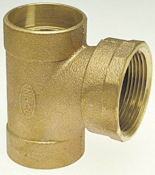 NIBCO - 2", Cast Copper Drain, Waste & Vent Pipe Tee - C x C x F - Americas Industrial Supply